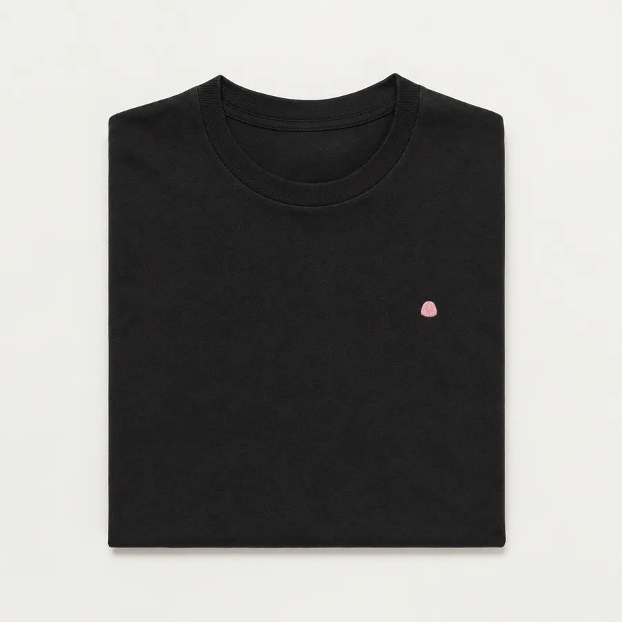 Folded heavyweight cotton t-shirt with a WireGum print